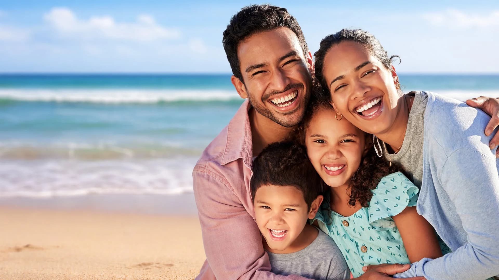 Happy family representing mental wellness